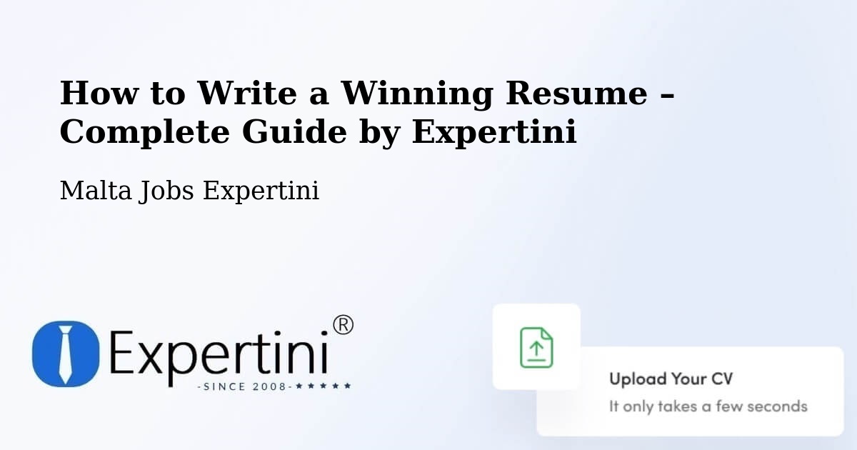 Resume Writing Guide for Job Seekers – Mosta - Mosta, Malta Jobs Expertini